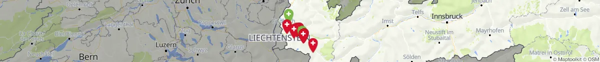 Kartenansicht für Apotheken-Notdienste in der Nähe von Bürs (Bludenz, Vorarlberg)